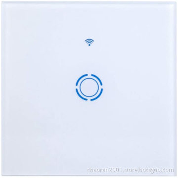 Remote Control Light Electronic Alexa Glass Panel Switch 220V Wall Switch Touch 1 Gang White Glass Touch Panel Light Switch